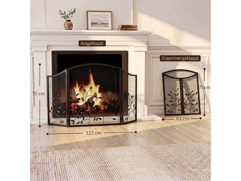  Pare-feu, pare-feu pliable en 3 parties 122 x 75 cm  - Conforama E