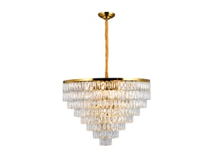Lustre allongé en cristal à pampilles d – éclairage 3 couleurs