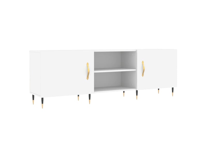 Meuble tv - banc tv - meuble de rangement blanc 150x30x50 cm bois d'ingénierie  - Conforama A