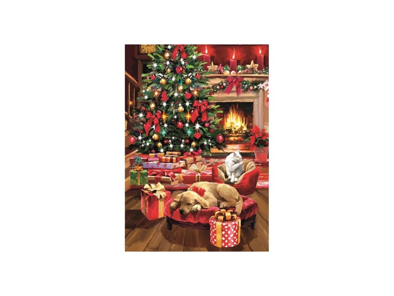  Puzzle 1000 pieces noel christmas by the fire 50 x 70 cm avec poster et boite compacte CLE8005125371273 - Conforama B