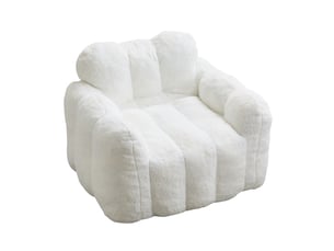 Fauteuil fixe MEUBLIV  Velours blanc vendu A l'unité