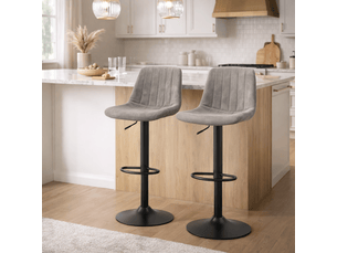 Lot de 2 tabourets de bar – style vintage – réglables et pivotants