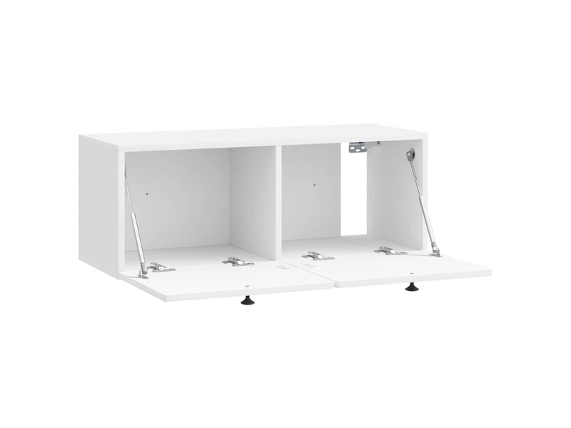  Meuble tv - banc tv - meuble de rangement mural montage mural blanc brillant 78,5 x 31 x 30 cm  - Conforama E