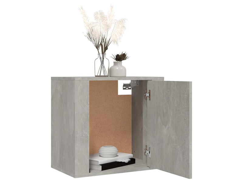  Table de chevet - cabinet de chevet - table de nuit murale gris béton 50x30x47 cm  - Conforama C