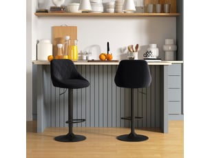 tabouret de bar assise réglable en hauteur <strong>STILVORA</strong> - noir hauteur d'assise 60 cm vendu Par paire