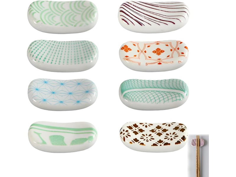  Baguettes en céramique support, porte-baguettes en céramique imprimé à la main repos cuillère fourchette style japonais porte-bague  - Conforama A