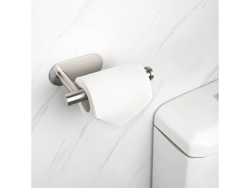  Lot de 1 rouleau de papier toilette argenté, rouleau de papier toilette mural et rouleau en acrylique inoxydable auto-adhésif  - Conforama E