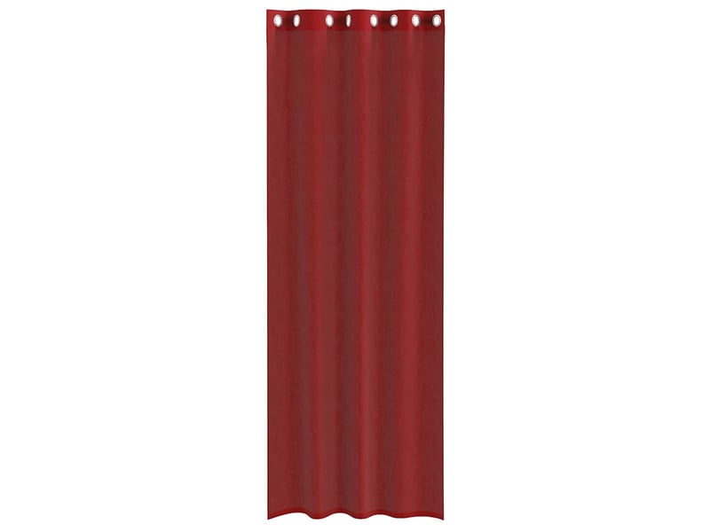  Lot de 2 rideaux en voile, voilages avec œillets rouge bordeaux cf44411  - Conforama D