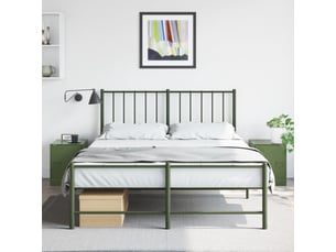 Lot de 2 table de chevet, table de nuit vert olive 34,5x39x44 cm acier