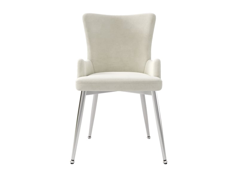 Lot de 6 chaises de salle à manger, style designe, pied en métal, velours beige - Conforama B