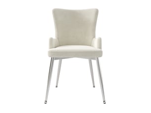 Lot de 6 chaises de salle à manger, style designe, pied en métal, velours beige