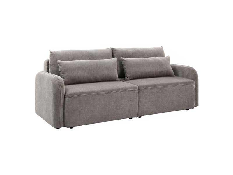  Canapé convertible 3 places en tissu gris et pieds noirs - sokka  - Conforama A