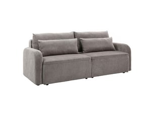 Canapé convertible 3 places en tissu gris et pieds noirs - sokka