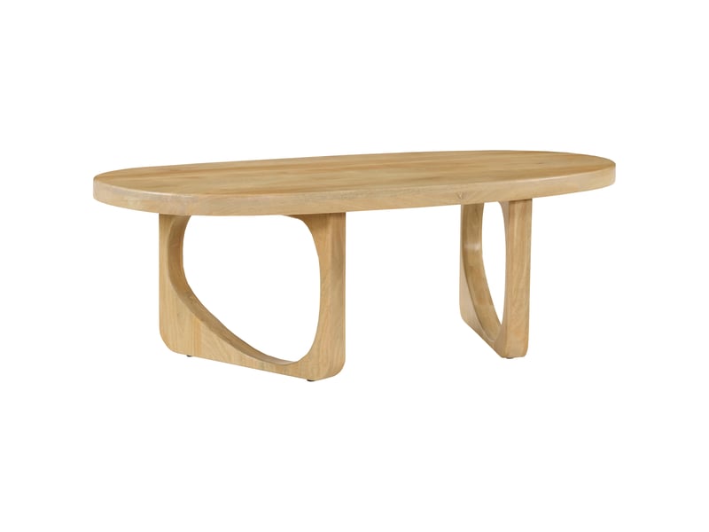  Table basse en bois de manguier massif teinte claire 120cm nari  - Conforama A