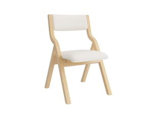 Lot de 6 chaises de salle à manger pliables en bois massif et tissu beige