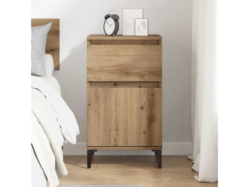  Table de chevet - cabinet de chevet - table de nuit chêne artisanal 40 x 35 x 70 cm  - Conforama C