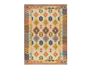 Tapis lavable antidérapant ethnique multicolore, 120 x 170 cm