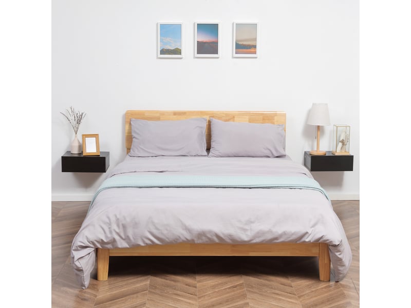  Ensemble de 2 tables de chevet flottantes modernes en bois pour chambre à coucher, 40 x 30 x 15 cm, noires  - Conforama D