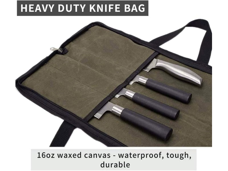  Sacoche à couteaux de cuisine, porte-couteaux vide, support à couteaux, sac à couteaux adapté au travail, au camping, aux pique-niques (couteaux non  - Conforama C