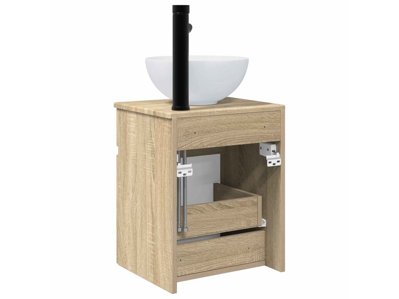  Meuble de lavabo mural, rangement salle de bain chêne sonoma 39x35x63 cm  - Conforama D