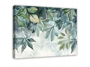 Tableau décoration murale impression sur toile feuilles suspendu vert - 60x40 cm - tableau décoration murale chambre et salon