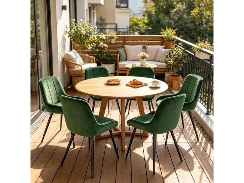  Chaises de cuisine fonctionnelles - ensemble de 4 chaises à dossier haut et siège rembourré, pour salle à manger et salon  - Conforama D