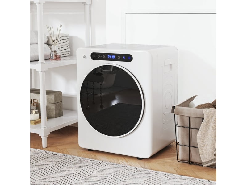  Sèche-linge compact 3 kg 49 x 43 x 61 cm blanc, acier inoxydable, 6 programmes avec commande tactile  - Conforama B