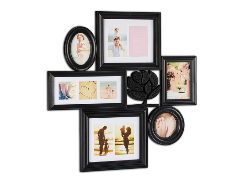  Cadre photo pêle-mêle mural collage 70,5 x 70,5 x 3,5 cm décoratif pour 10 photos en plastique noir 13_0010461  - Conforama A