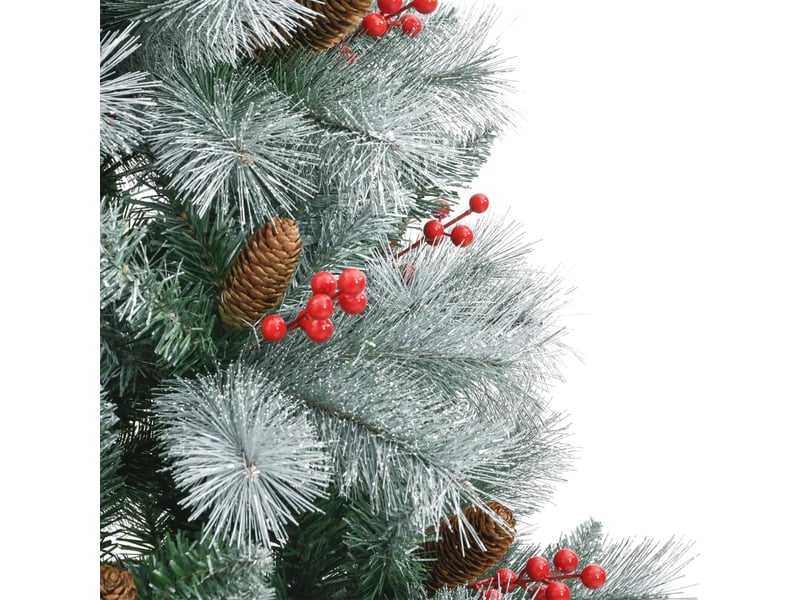  Sapin de noël artificiel, arbre de noël avec pommes de pin et baies 240 cm shl8541  - Conforama E