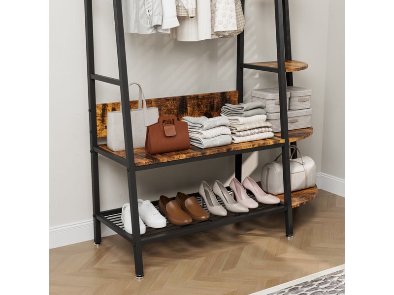  Portemanteau industriel en métal et bois de 183 cm  - Conforama E