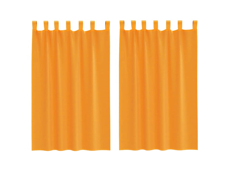  Lot de 2 voilages à œillets, voilages à anneaux orange 140 x 175 cm cf48967  - Conforama A