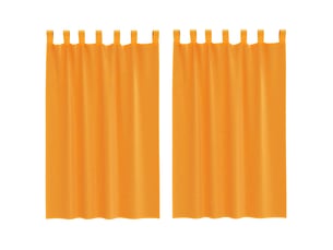 Lot de 2 voilages à œillets, voilages à anneaux orange 140 x 175 cm cf48967