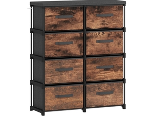 Chiffonnier 8 tiroir(s)    MEUBLIV  coloris marron largeur 84.5 cm hauteur 100 cm