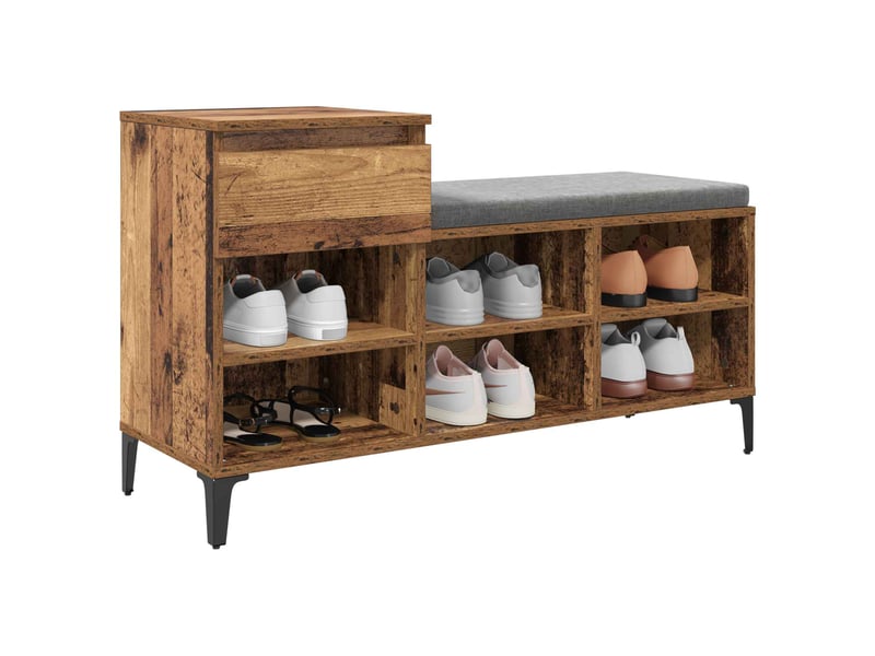  Banc à chaussures, meuble à chaussures 102x36x60 cm bois d'ingénierie shl9638  - Conforama C