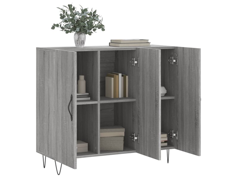 Buffet - bahut - meuble de rangement sonoma gris 90x34x80 cm bois d'ingénierie  - Conforama D