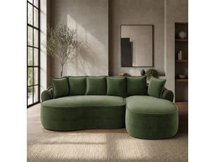 Canapé d'angle compressé droit fixe <strong>MODENVIE</strong> <strong></strong> 3 places Tissu vert