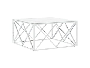 Table basse rectangulaire coloris argenté  