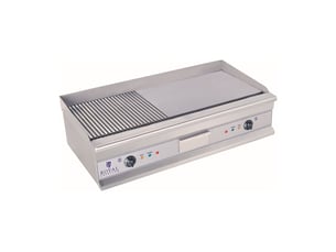 Plancha électrique nervurée - 100cm - 2 x 3.2kw acier inox professionnel 3614047