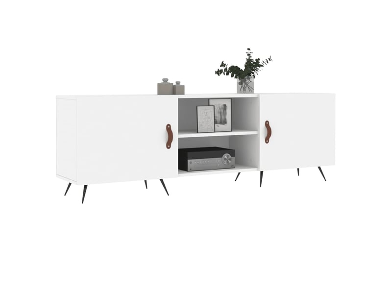  Meuble tv - banc tv - meuble de rangement blanc 150x30x50 cm bois d'ingénierie  - Conforama C