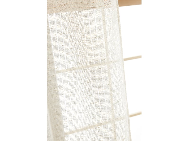  Rideau ajustable freya sable 140 x 270 cm 8 anneaux pince noirs 160 gm² 15670 - Conforama C