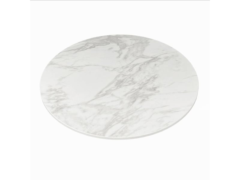  Plateau de service rotatif 360° en céramique blanc marbré – miray  - Conforama C