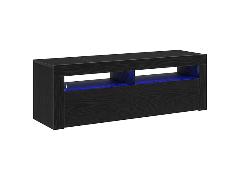 Meuble tv - banc tv - meuble de rangement 120 x 35 x 40 cm chêne noir bois d'ingénierie - Conforama A