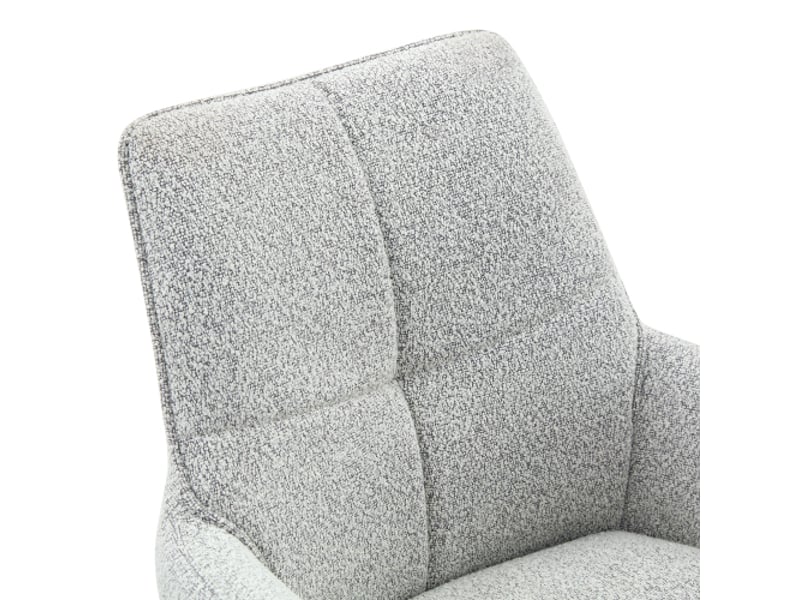  Chaises pivotantes 360° – lot de 2, tissu beige clair, pieds noirs en métal – confort et style moderne  - Conforama D