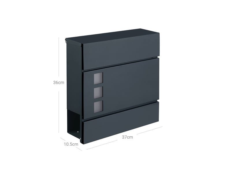  Boîte aux lettres moderne avec porte-journaux couvercle verrouillable facile à installer gris anthracite 12_0004393  - Conforama E
