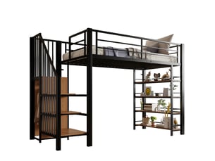 Lit mezzanine 90x200 cm VIVRYN coloris noir