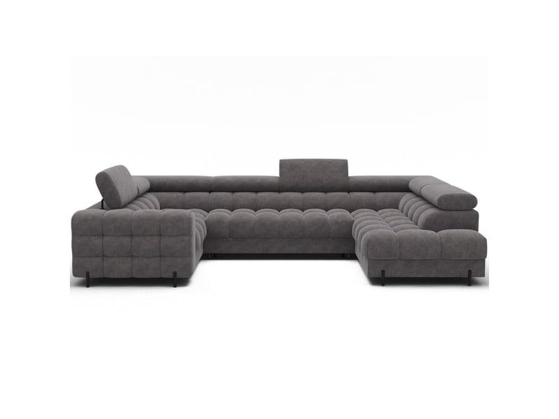  Canapé panoramique convertible factory 3 places gris – angle droit avec coffre – version 2  - Conforama A