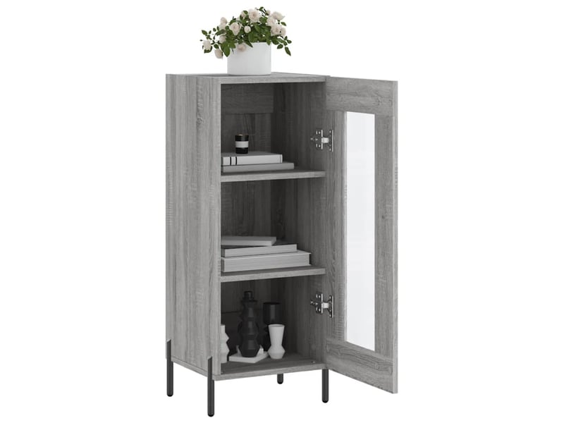  Buffet - bahut - meuble de rangement sonoma gris 34,5x34x90 cm bois d'ingénierie  - Conforama D