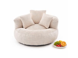 Fauteuil fixe HAVRYA  Velours côtelé beige vendu A l'unité