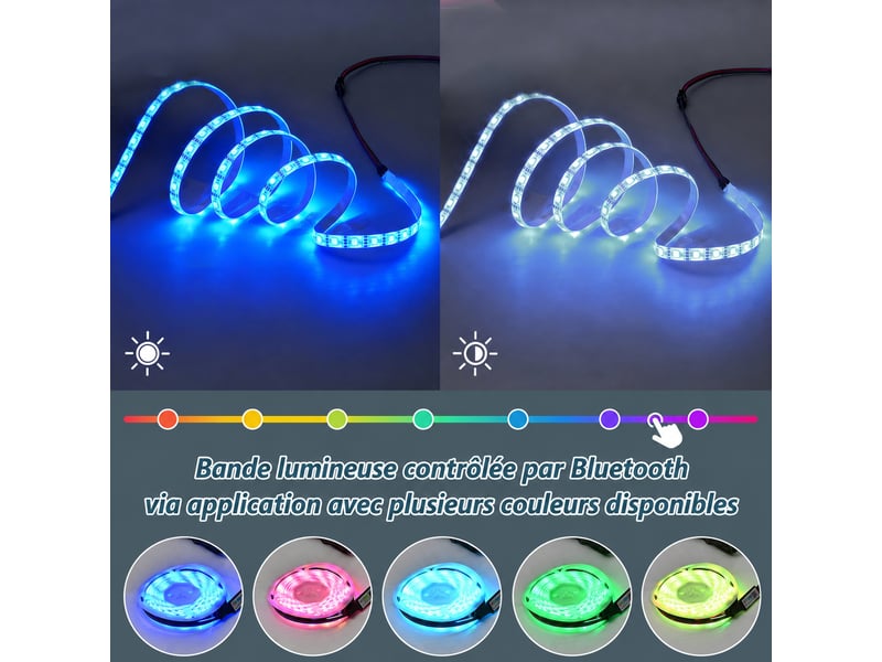  Lit coffre 180x200 cm beige, velours, sommier relevable hydraulique, led rgb, prises usb et type-c, tête de lit rembourrée  - Conforama E