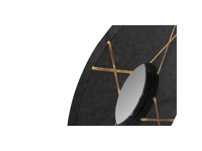  Miroir mural rond en marbre dexter 30cm noir  - Conforama C